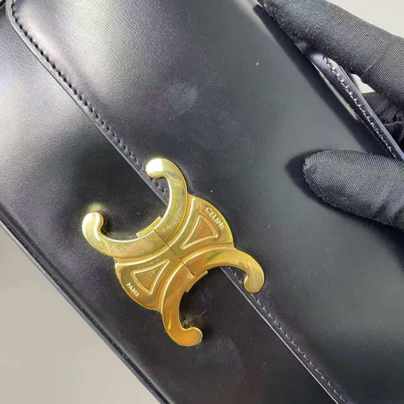 Celine Triomphe 黑金box 凱旋門腋下包 hobo-14