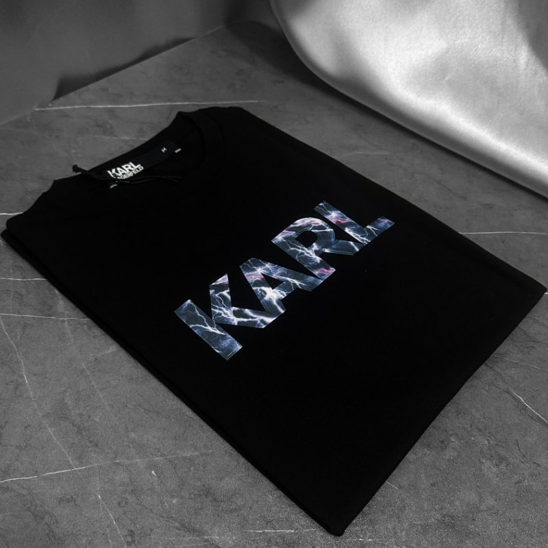 🎁 雙11選禮不煩惱,超值心意一次到【KARL LAGERFELD 卡爾老佛爺】紫色閃電立體LOGO T恤-2