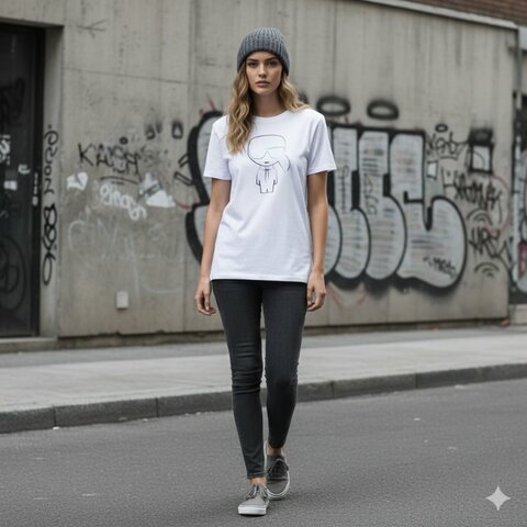 🎁 雙11選禮不煩惱，超值心意一次到【KARL LAGERFELD 卡爾老佛爺】新款老佛爺印花棉質T恤 白