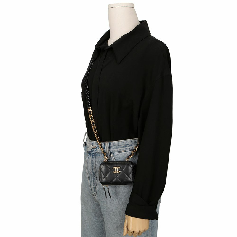 CHANEL AP2738 CC 標誌迷你鏈肩斜背包-8