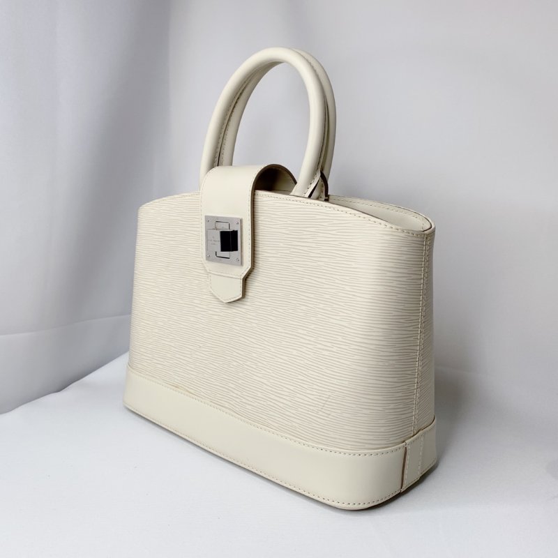 LV EPI金屬轉釦白色手提包-3