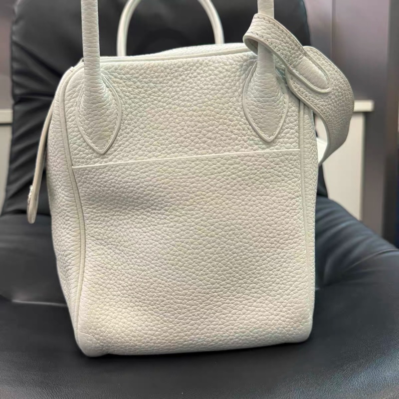 Hermes Lindy30單肩手提包 01純白 銀扣框O刻印 成色很好 鬆弛感滿滿-6