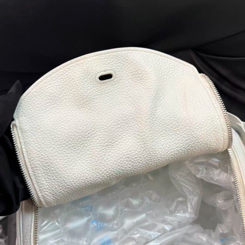 Hermes Lindy30單肩手提包 01純白 銀扣框O刻印 成色很好 鬆弛感滿滿-12