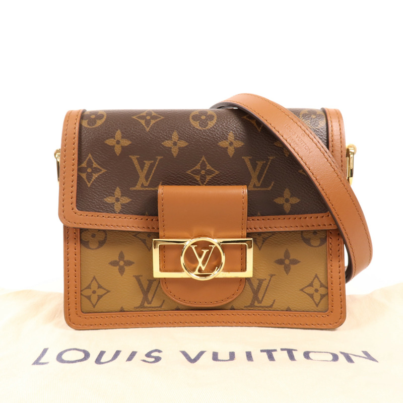 LOUIS VUITTON Monogram Reverse Mini Dauphine金扣肩背袋-12