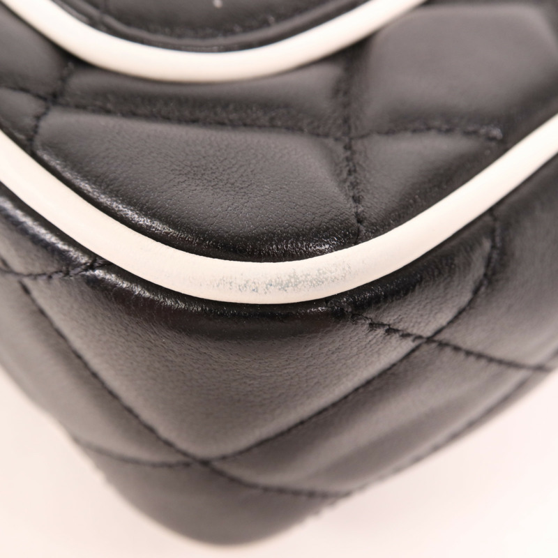 CHANEL 羊皮皮革Chain Shoulder金扣鏈帶肩背袋-7