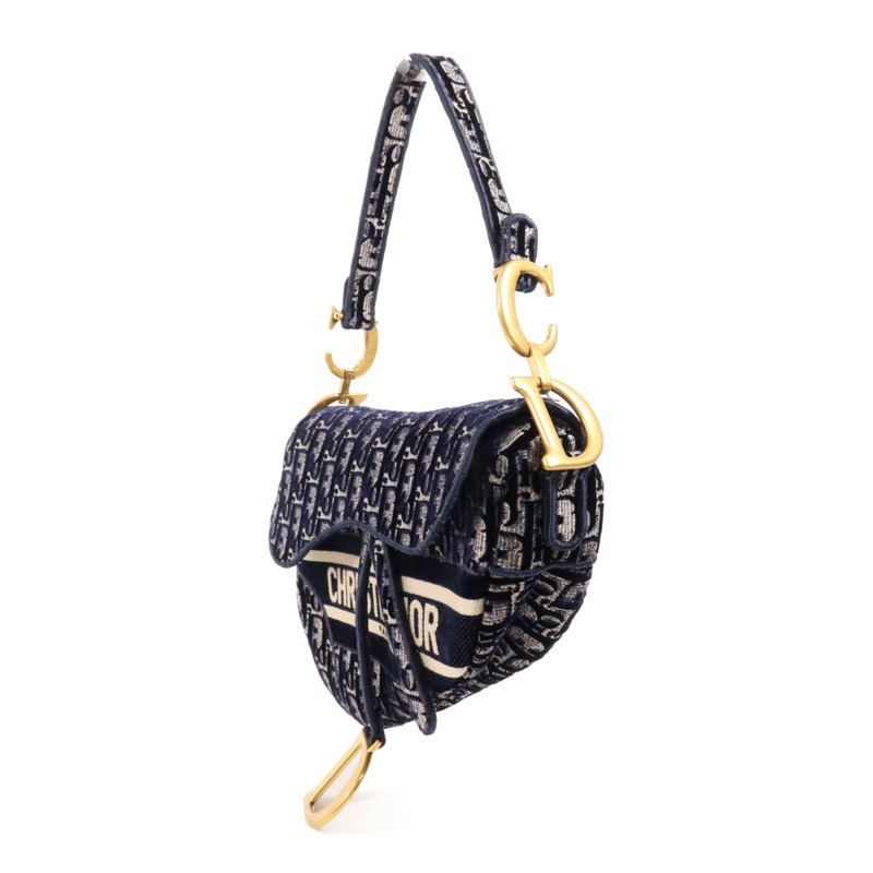 Dior 帆布Saddle金扣手挽袋-2