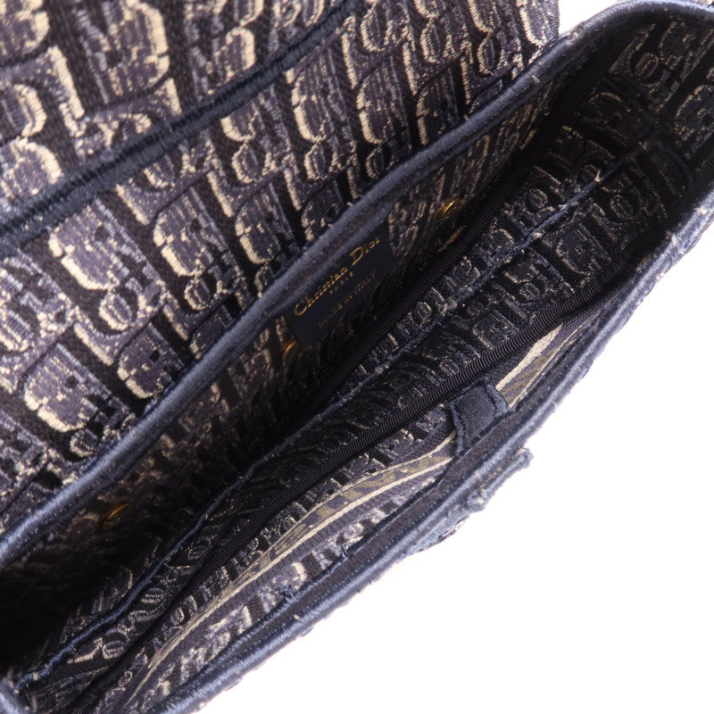 Dior 帆布Saddle金扣手挽袋-9