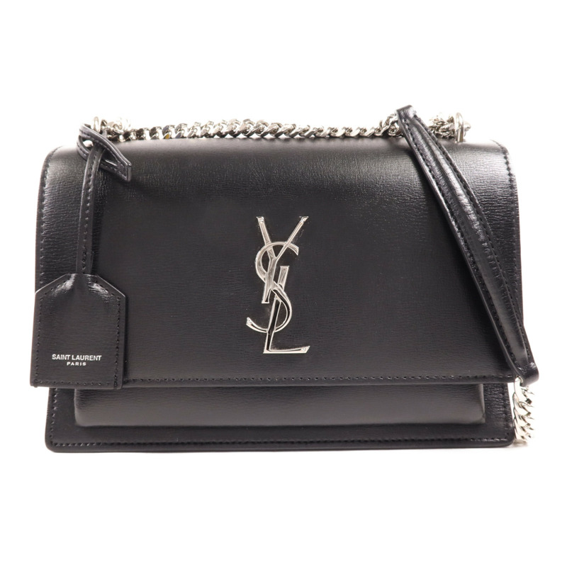 YVES SAINT LAURENT 牛皮皮革Sunset Medium銀扣肩背袋-0