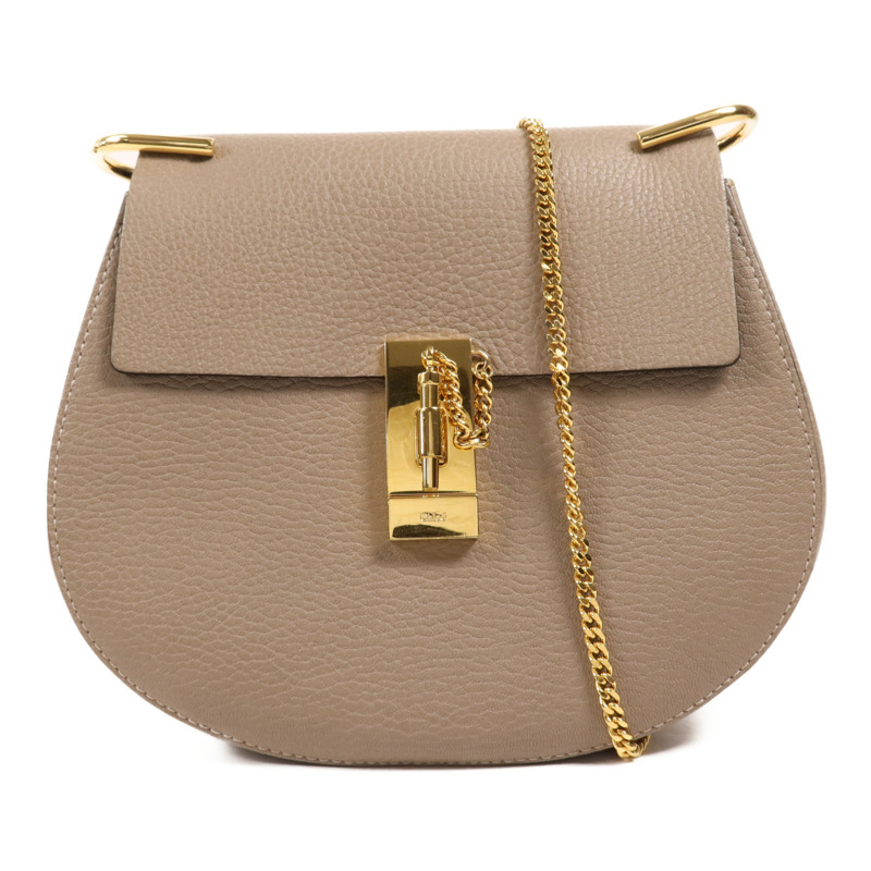 Chloe 牛皮皮革Drew Bag金扣鏈帶肩背袋-0