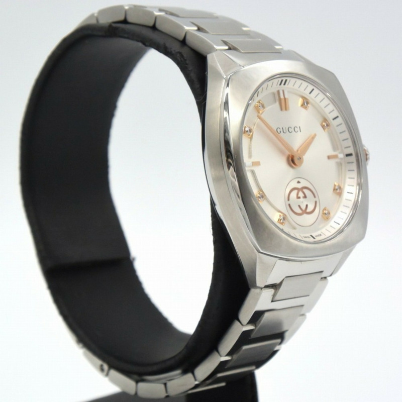 GUCCI Interlocking G 29mm 手錶,玫瑰金和銀色,石英,電池供電,女士-2