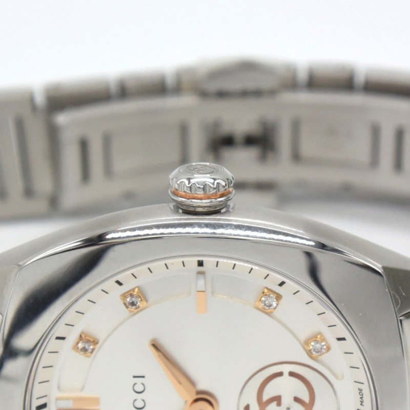 GUCCI Interlocking G 29mm 手錶,玫瑰金和銀色,石英,電池供電,女士-8