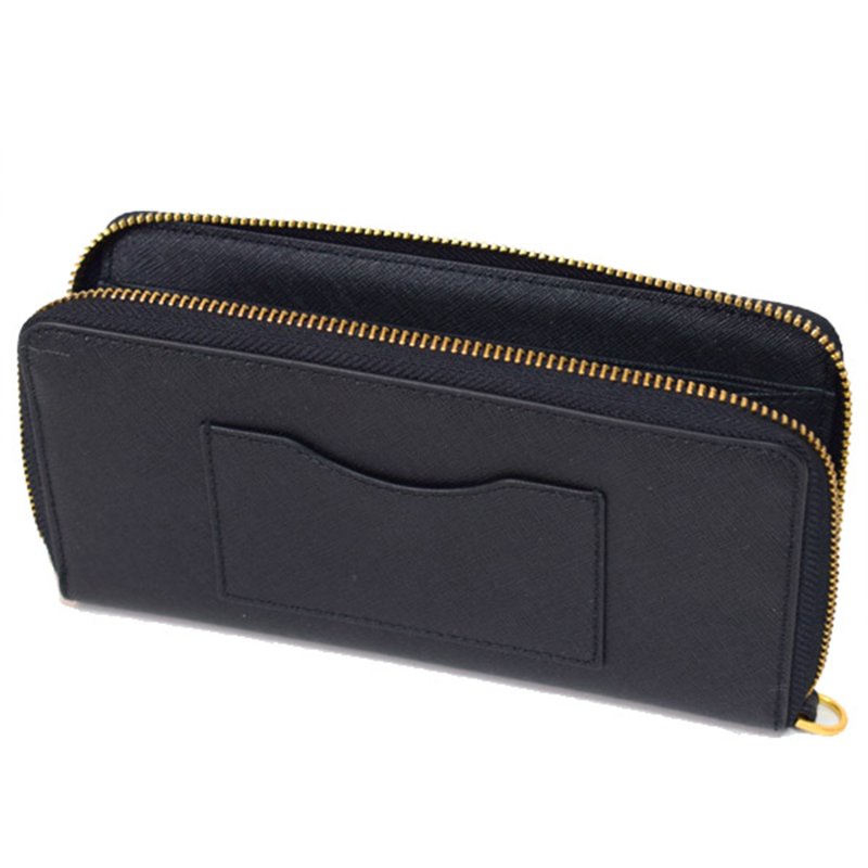 【TORY BURCH】防刮皮革拉鍊長夾-黑色-1