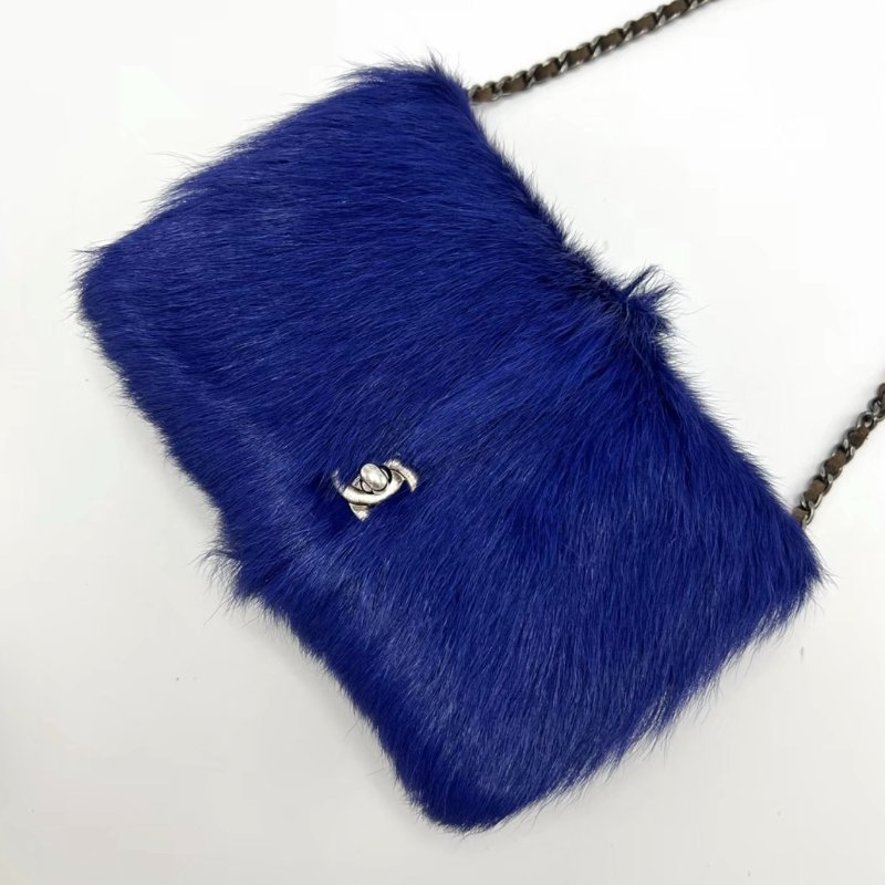 CHANEL秀款皮草woc肩背斜背包19.5*13*5 98新配件塵袋保卡-1