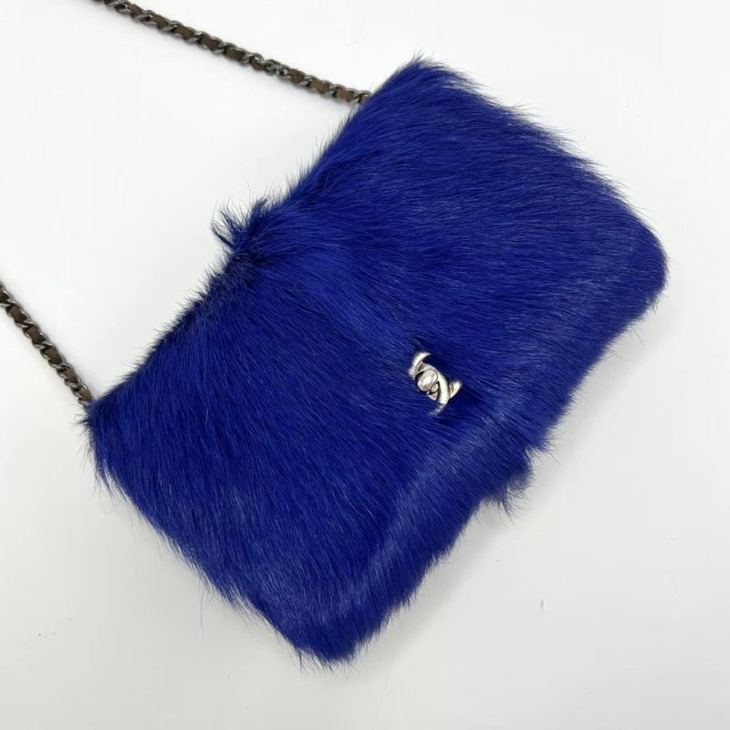 CHANEL秀款皮草woc肩背斜背包19.5*13*5 98新配件塵袋保卡-2