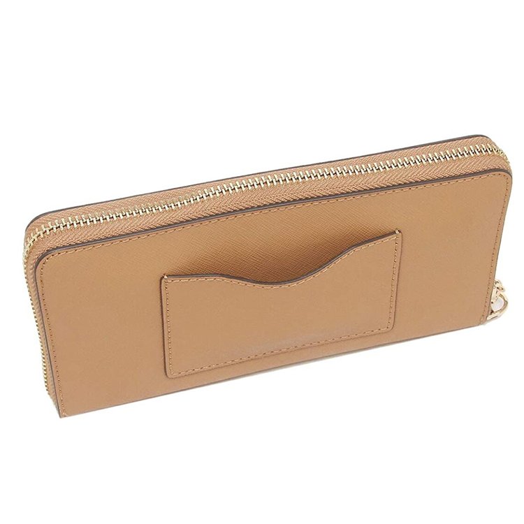 【TORY BURCH】雙T-LOGO素面皮革長夾-駝色-1