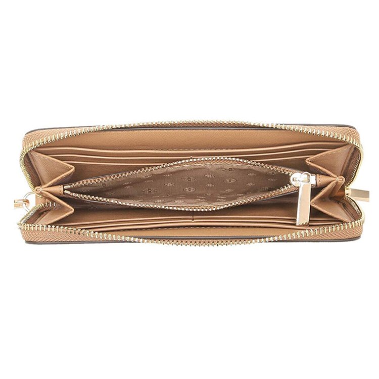 【TORY BURCH】雙T-LOGO素面皮革長夾-駝色-3