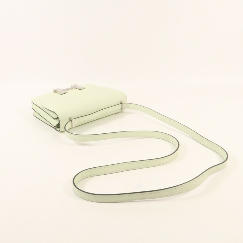 HERMES Epsom皮革Constance Mini銀扣肩背袋Vert Fizz-4