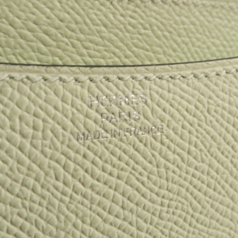 HERMES Epsom皮革Constance Mini銀扣肩背袋Vert Fizz-10
