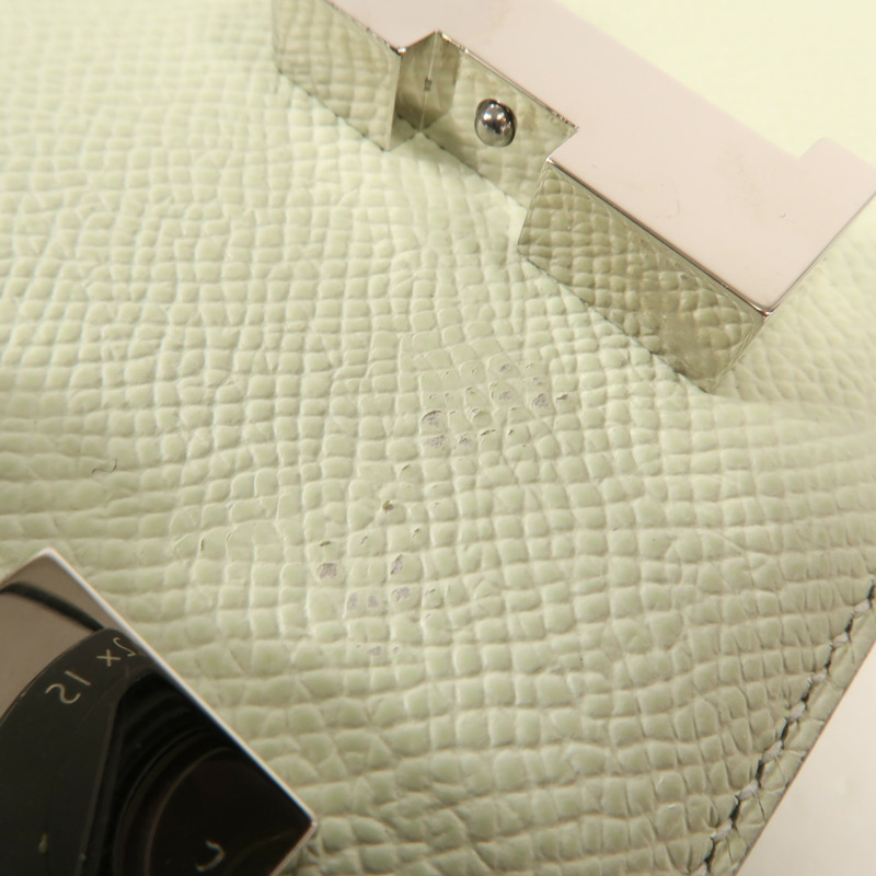 HERMES Epsom皮革Constance Mini銀扣肩背袋Vert Fizz-14