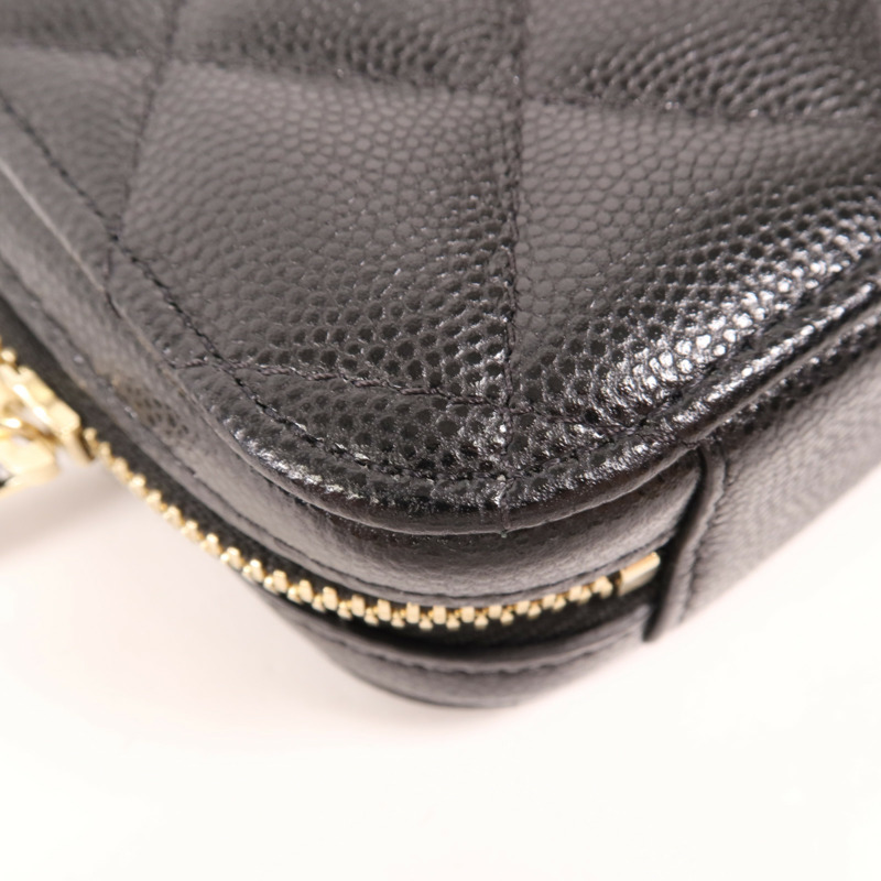 CHANEL 牛皮皮革Chain Shoulder金扣鏈帶肩背袋-6