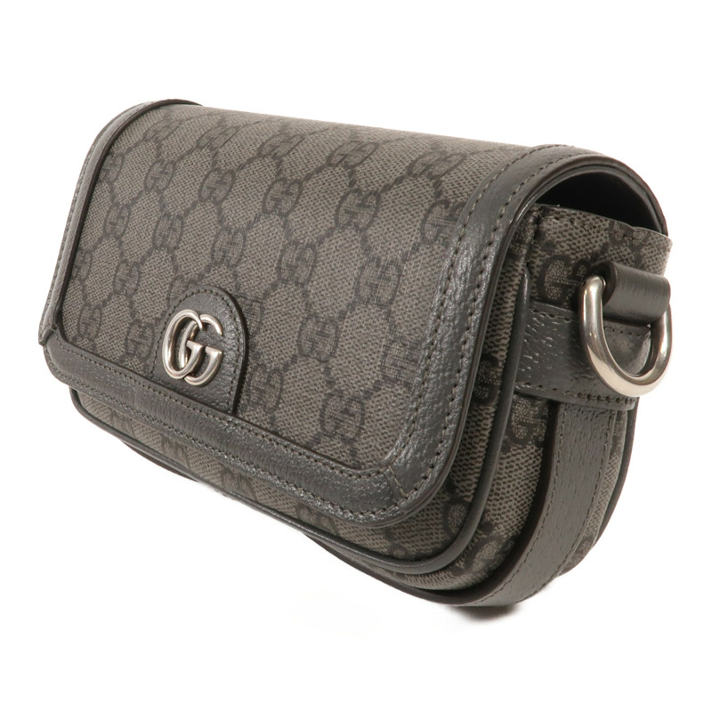 GUCCI 塗層帆布Ophidia Mini Bag銀扣肩背袋-2