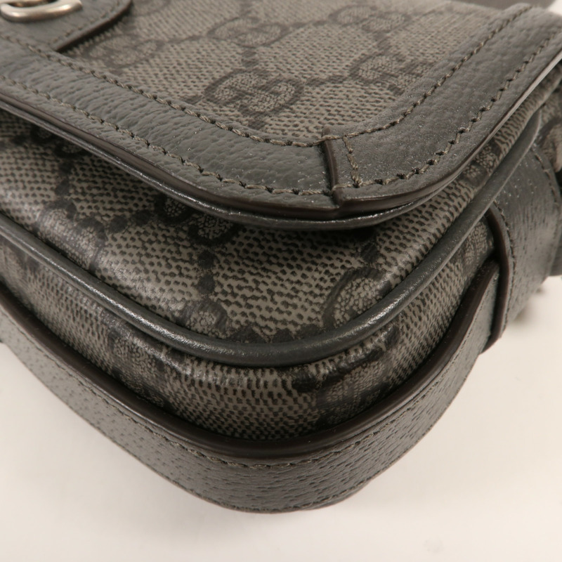 GUCCI 塗層帆布Ophidia Mini Bag銀扣肩背袋-6