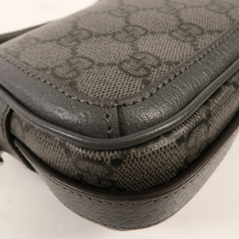 GUCCI 塗層帆布Ophidia Mini Bag銀扣肩背袋-7