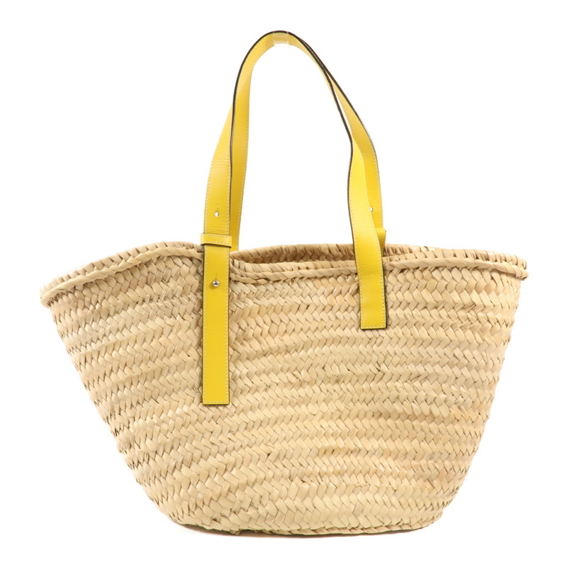 LOEWE 酒椰Basket Bag銀扣手挽袋-1