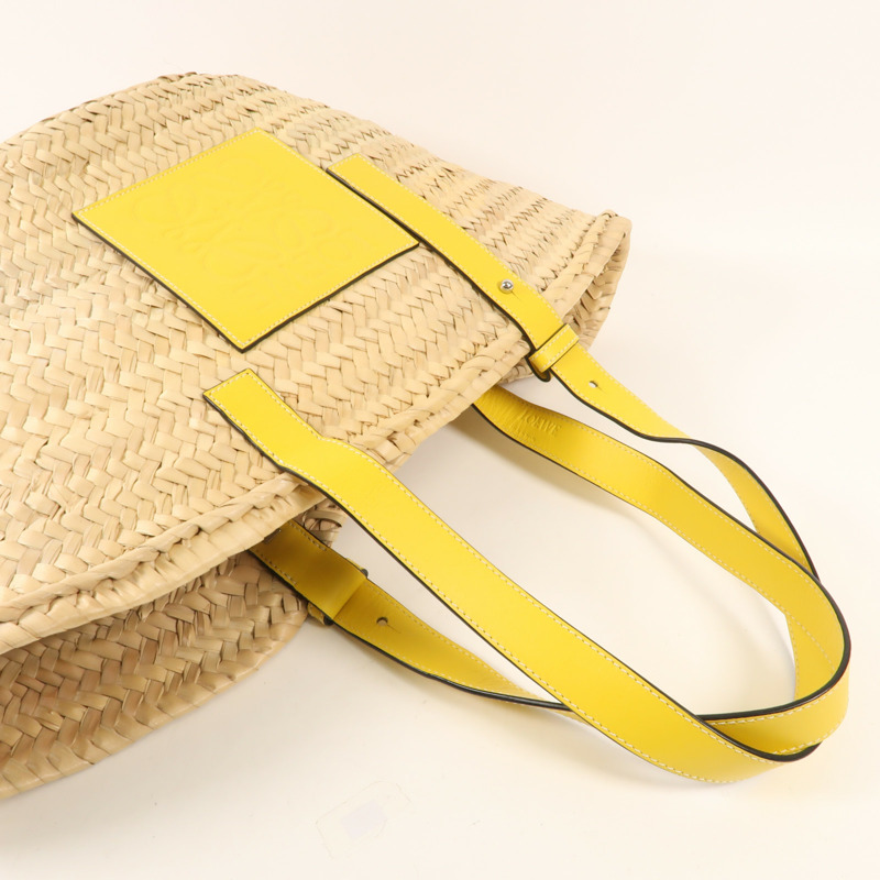 LOEWE 酒椰Basket Bag銀扣手挽袋-4