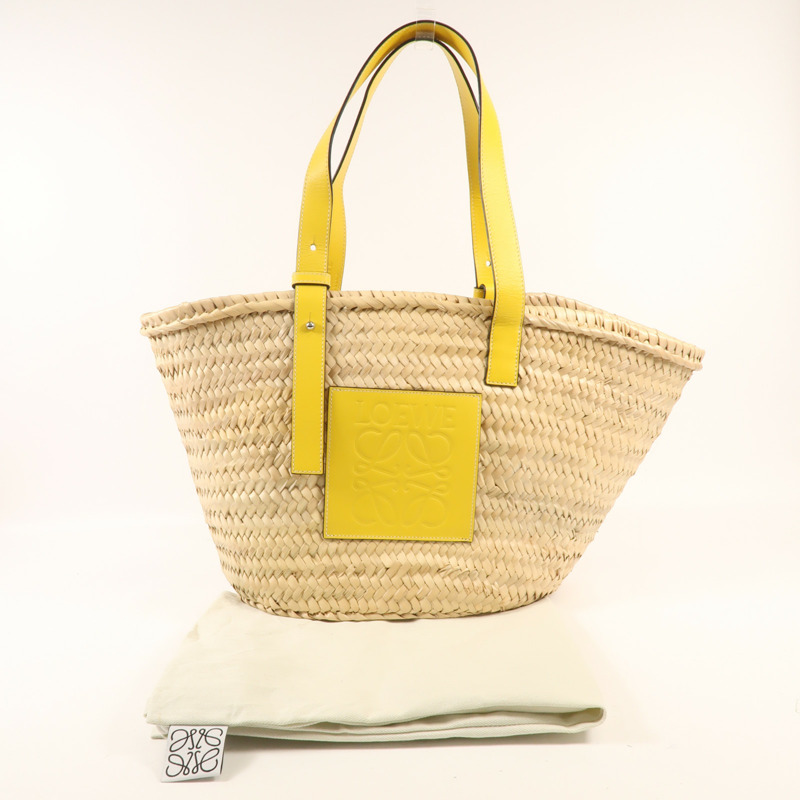 LOEWE 酒椰Basket Bag銀扣手挽袋-14