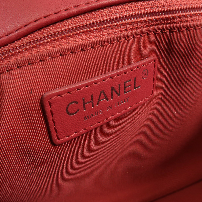 CHANEL 牛皮皮革Chain Shoulder Bag銀扣鏈帶肩背袋-6