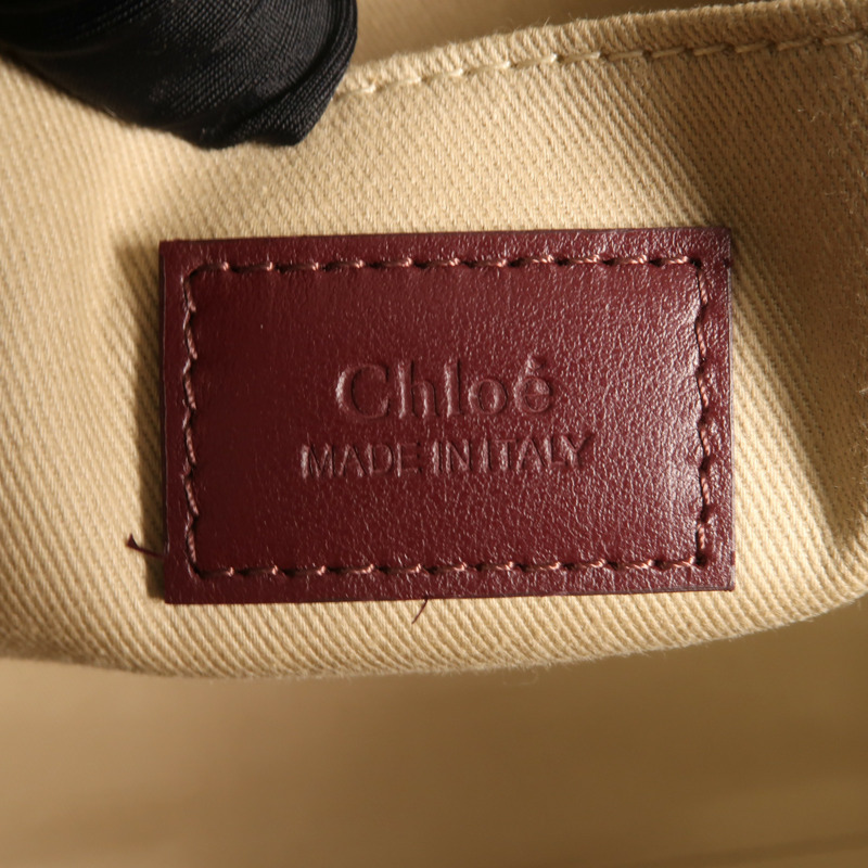 Chloe 麻質/皮革WoodyTote Bag Medium手挽袋-9