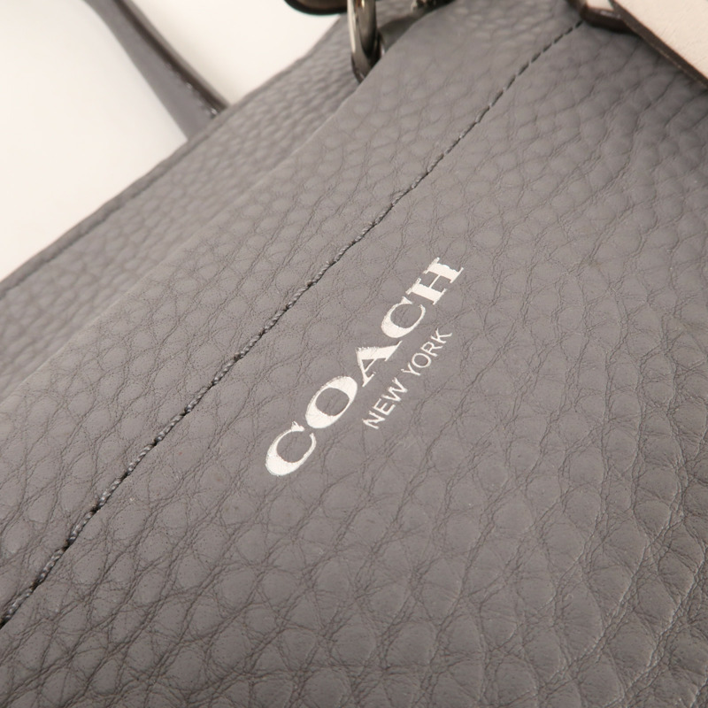 COACH 牛皮皮革Shoulder Bag銀扣肩背袋-6