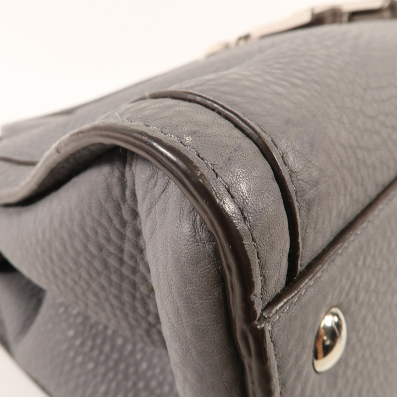 COACH 牛皮皮革Shoulder Bag銀扣肩背袋-7