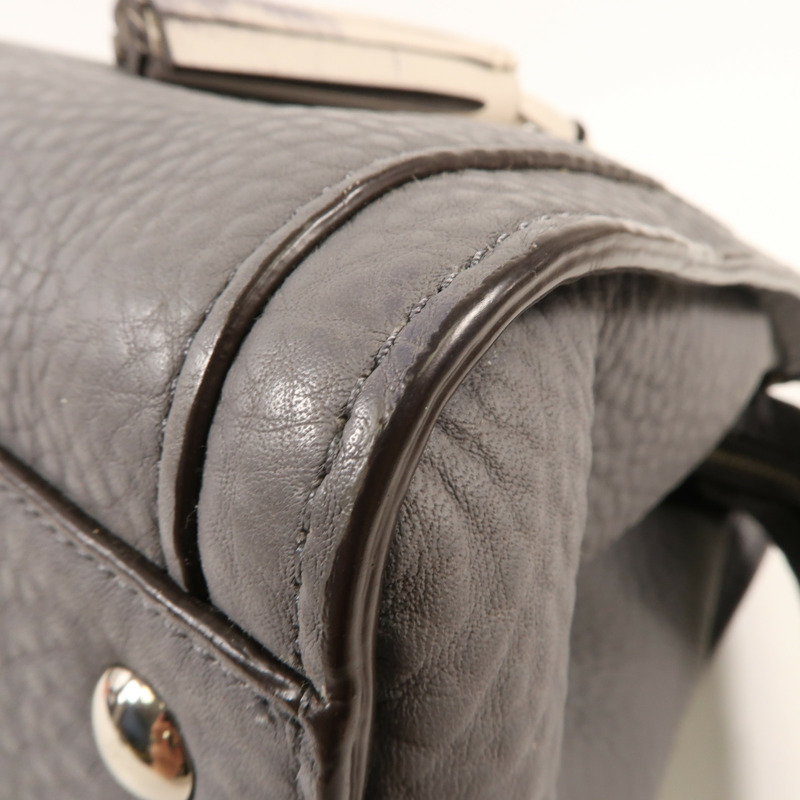COACH 牛皮皮革Shoulder Bag銀扣肩背袋-8