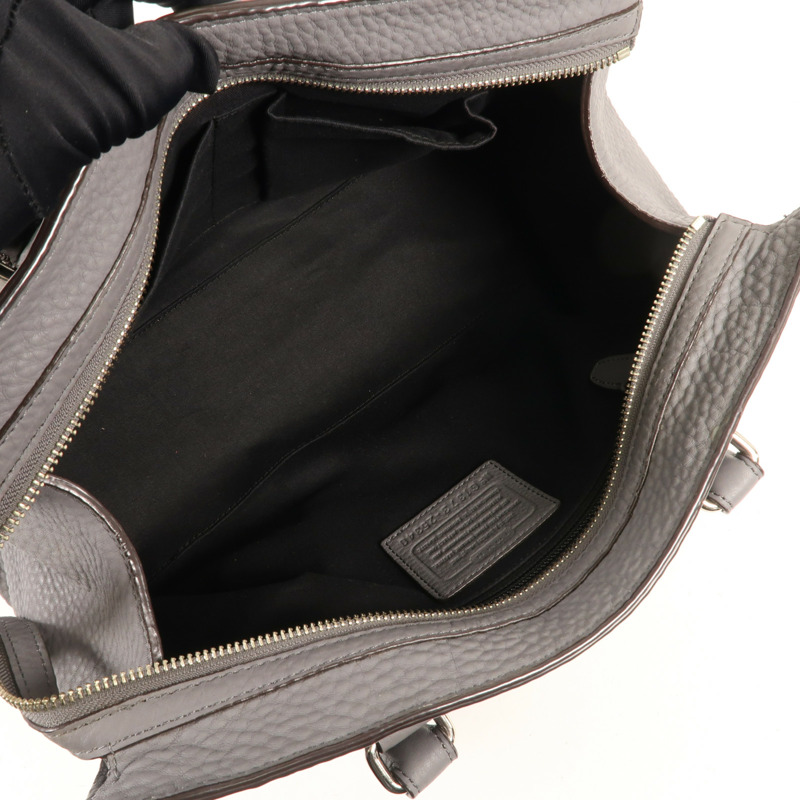 COACH 牛皮皮革Shoulder Bag銀扣肩背袋-12