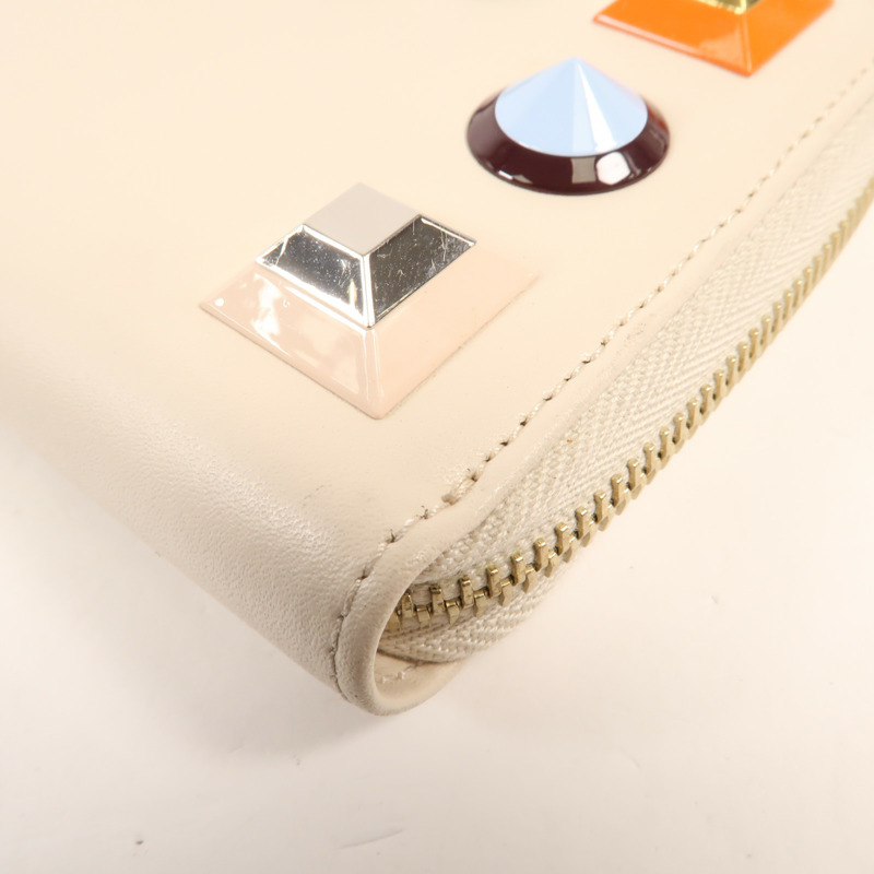 FENDI 牛皮皮革Zipper Long Wallet金扣長錢包-11