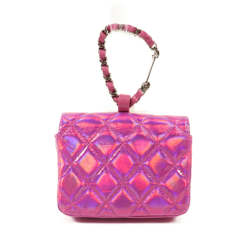 CHANEL 漆皮皮革Handbag銀扣手挽袋-1