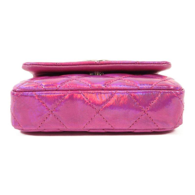 CHANEL 漆皮皮革Handbag銀扣手挽袋-3