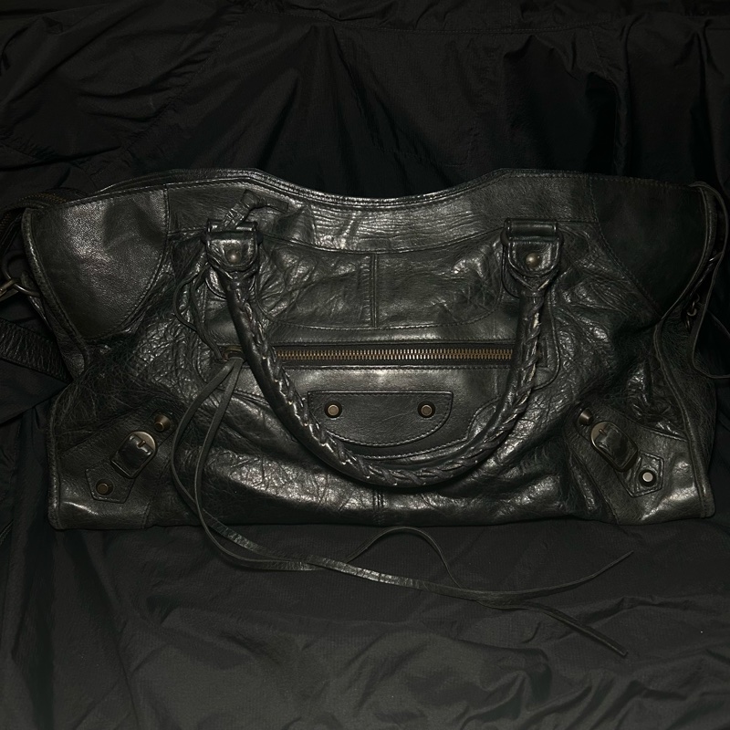 BALENCIAGA Part Time 深灰黑色機車包 巴黎世家-0