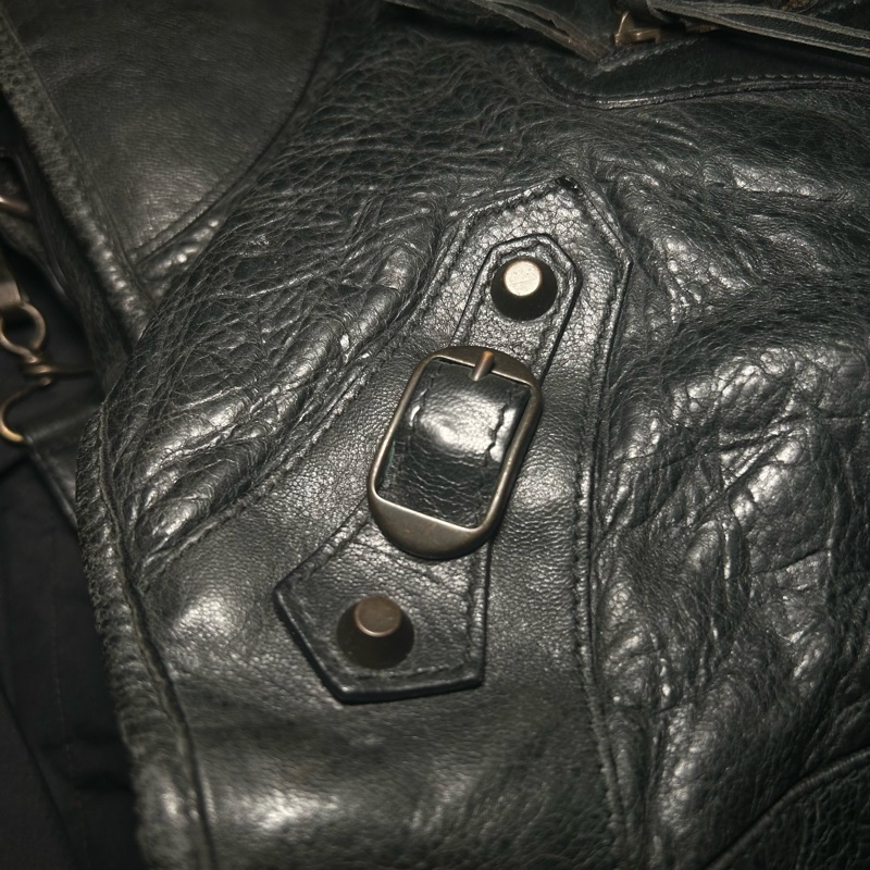 BALENCIAGA Part Time 深灰黑色機車包 巴黎世家-10