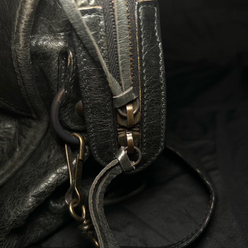 BALENCIAGA Part Time 深灰黑色機車包 巴黎世家-11