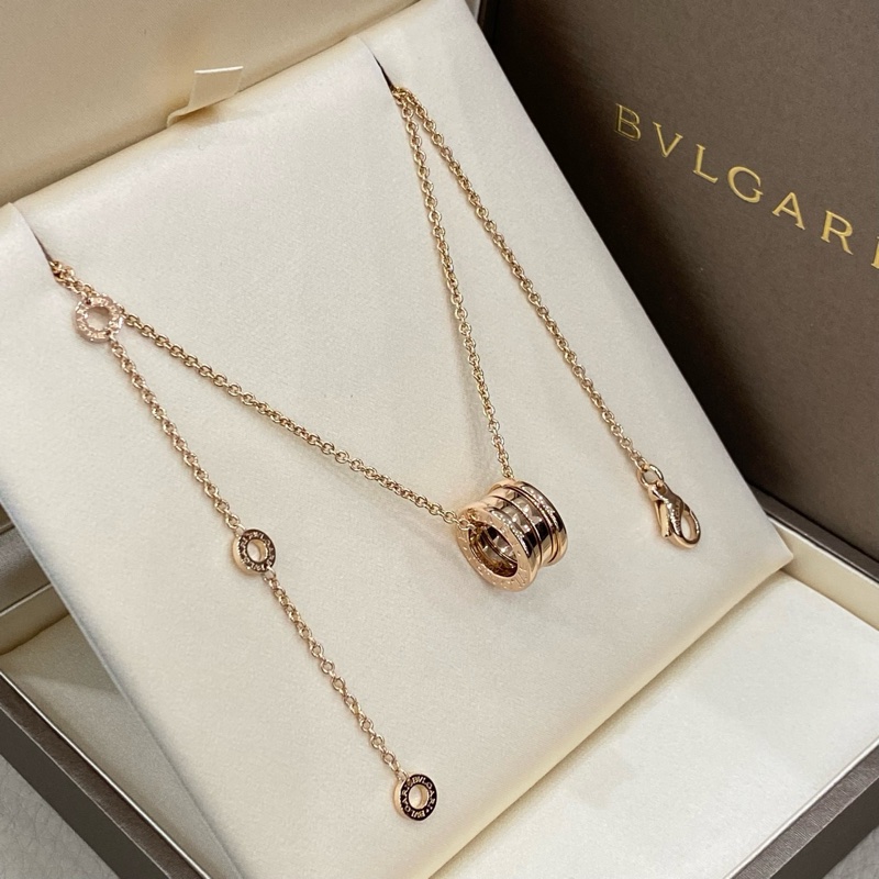 BVLGARI 寶格麗 彈簧項鍊 18k玫瑰金-0