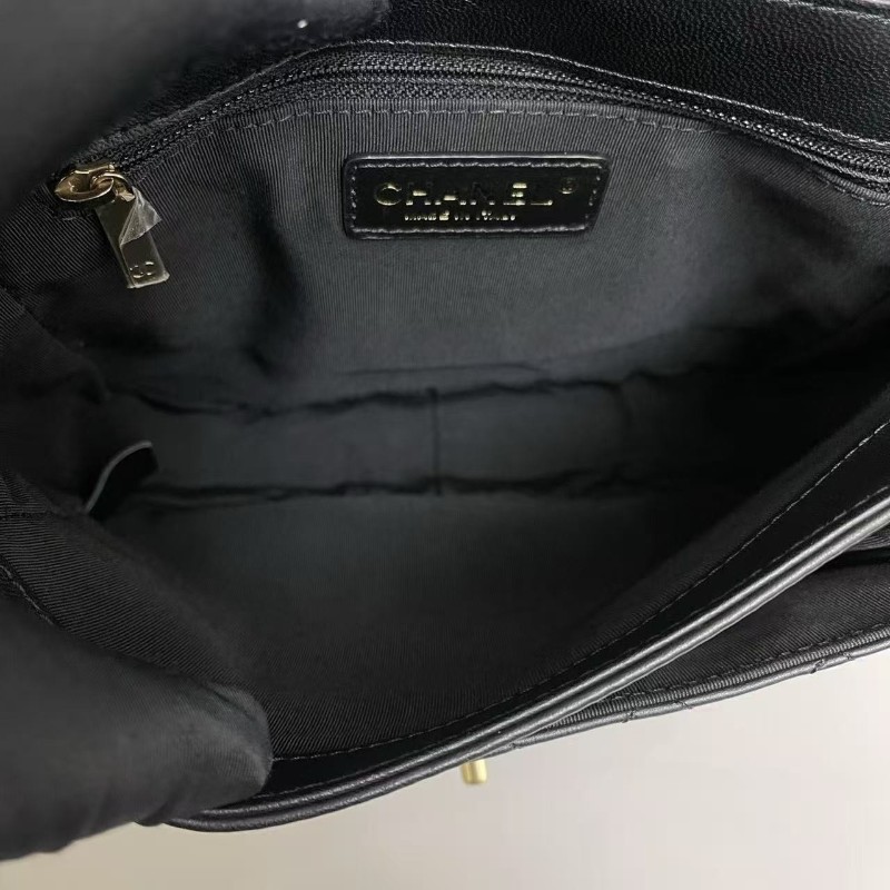 Chanel香奈兒 CF黑金全皮菱格方胖子 肩背包 斜背包-8