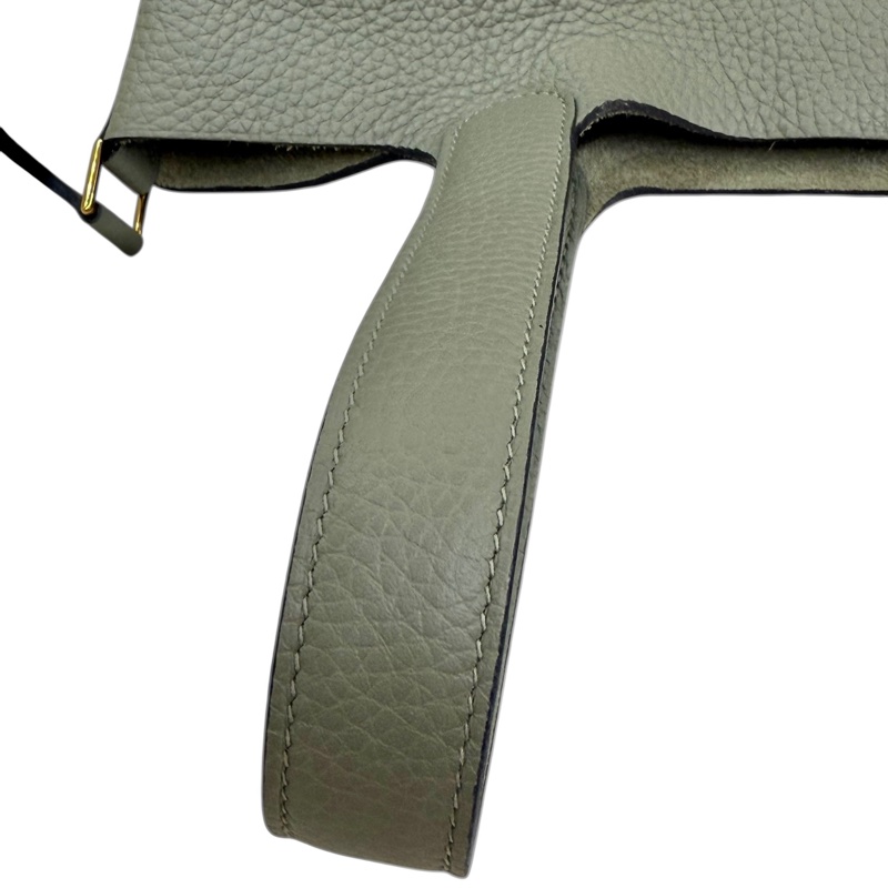 HERMES - 鼠尾草綠金釦Picotin 22cm-10