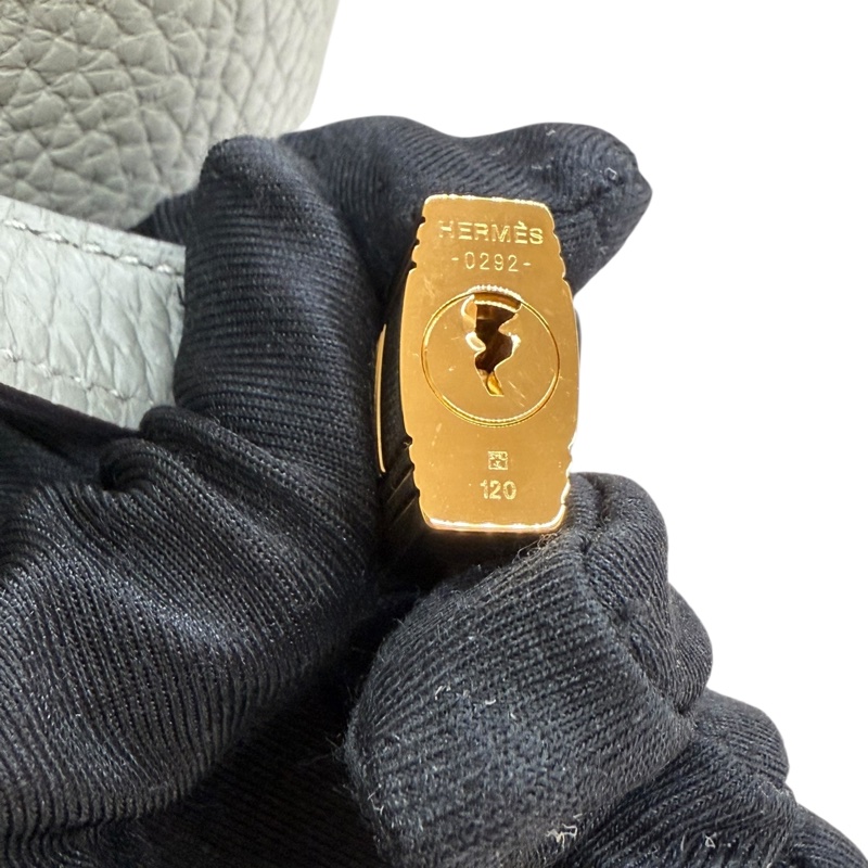 HERMES - 鼠尾草綠金釦Picotin 22cm-13