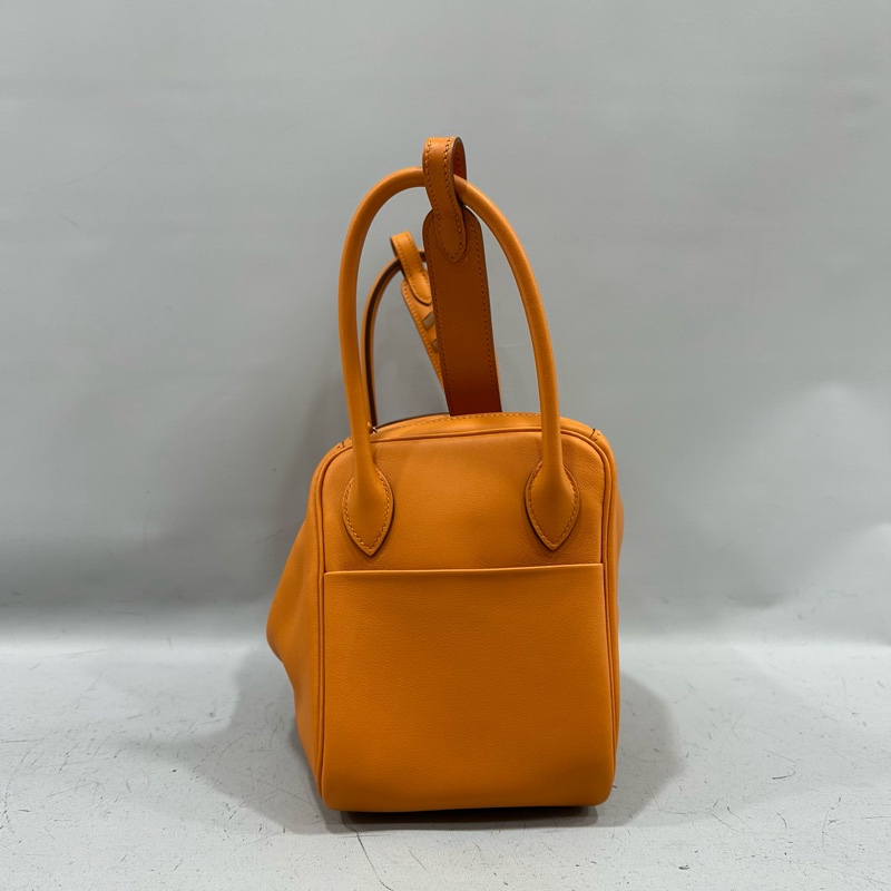 Hermes 橘swfit皮拼編織把手銀釦 lindy 26 c刻-1