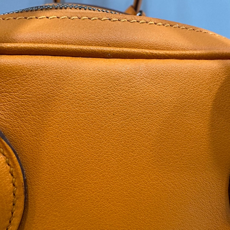 Hermes 橘swfit皮拼編織把手銀釦 lindy 26 c刻-18