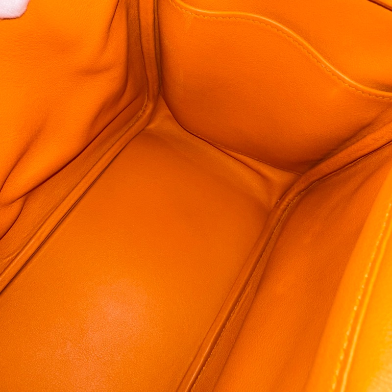 Hermes 橘swfit皮拼編織把手銀釦 lindy 26 c刻-45