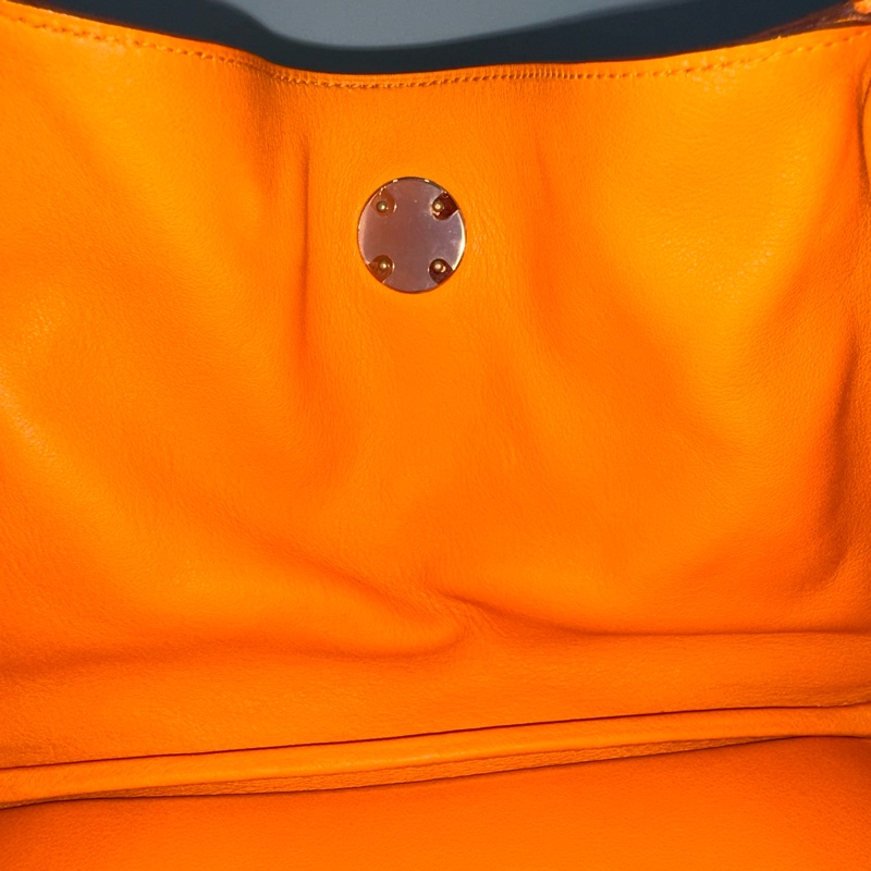 Hermes 橘swfit皮拼編織把手銀釦 lindy 26 c刻-47